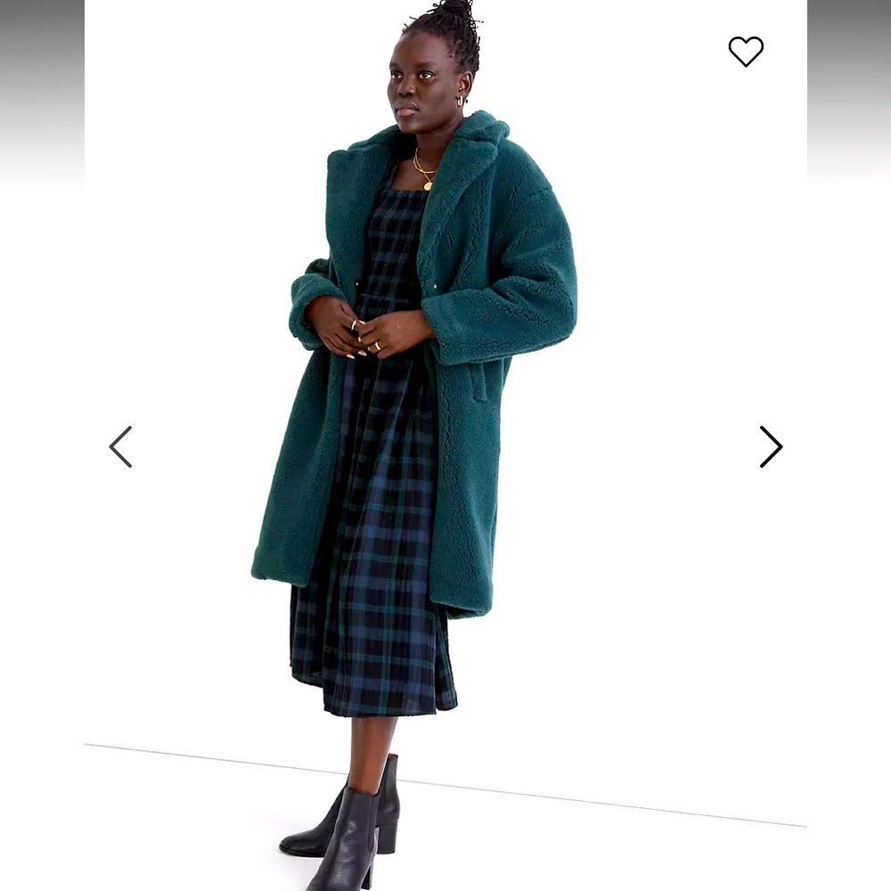Madewell Teal Green Teddy Coat